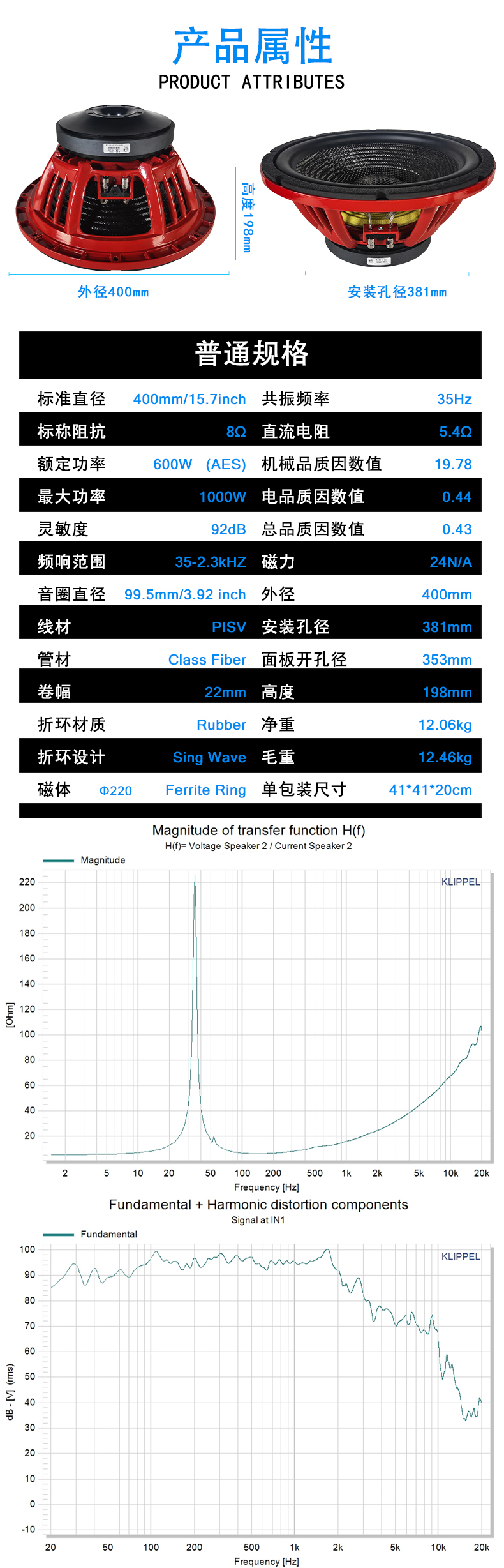 15寸喇叭單元