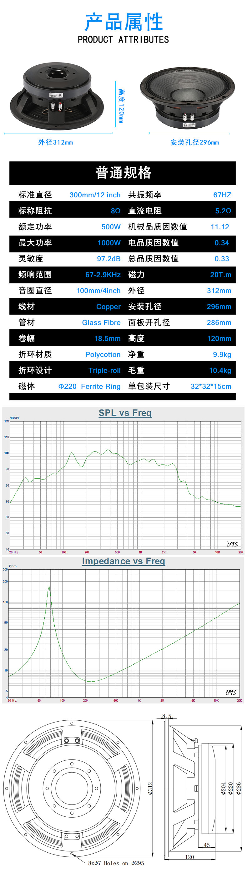 12寸（cùn）重低音喇叭