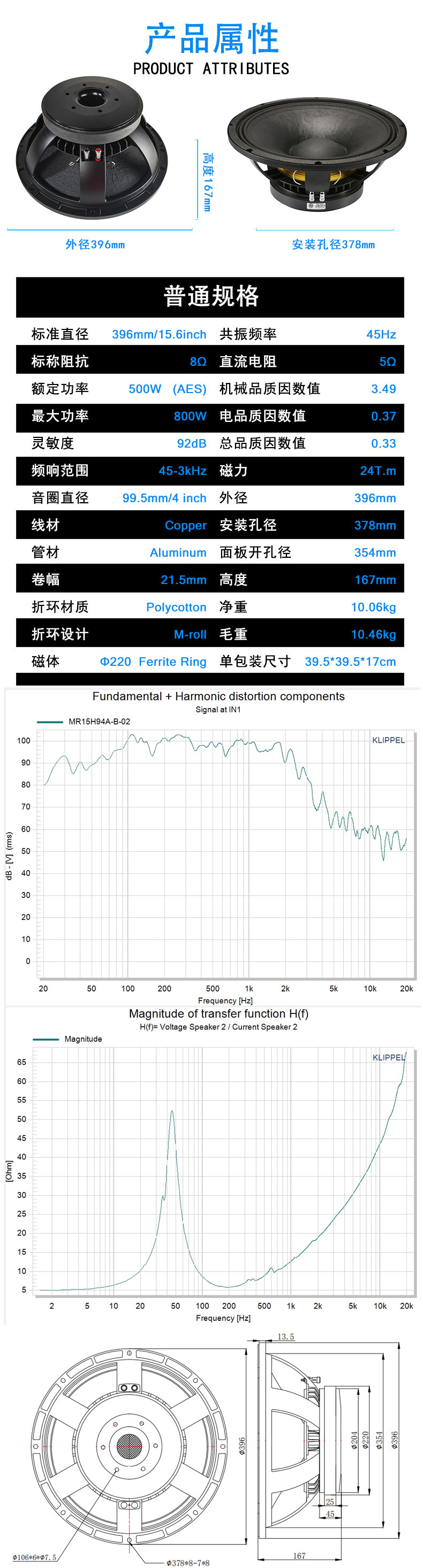 15寸音響喇叭