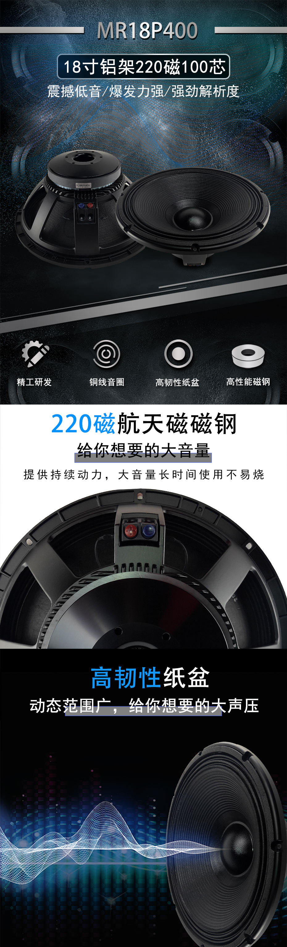 MR18P400演出音響低音（yīn）喇叭