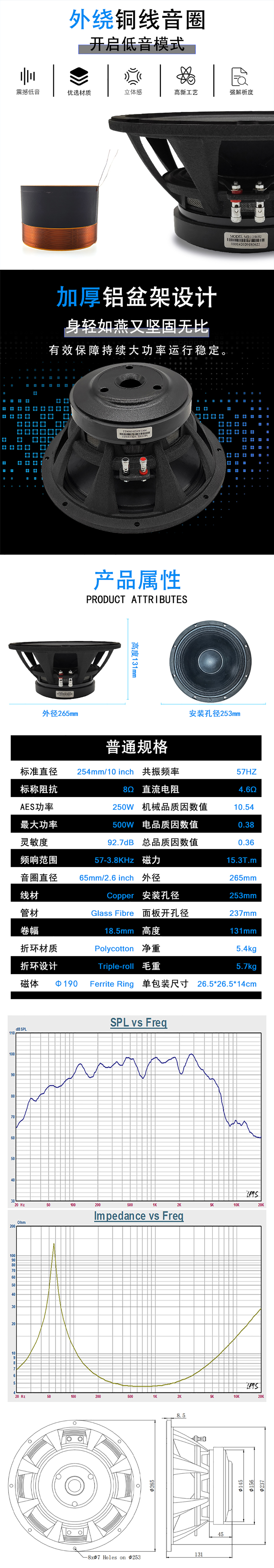 MR10H65JKTV高（gāo）音喇叭詳情圖1